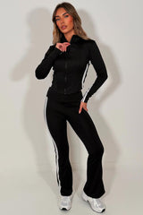 womens gym track jacket and flare trousers matching set styledup lululemon uk