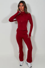 womens flare trouser and sports track jacket two piece matching set lululemon uk 