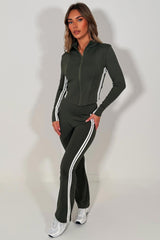 womens gym track jacket and flare trousers matching set styledup lululemon uk