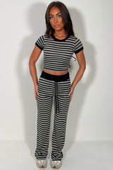womens striped lounge set uk 