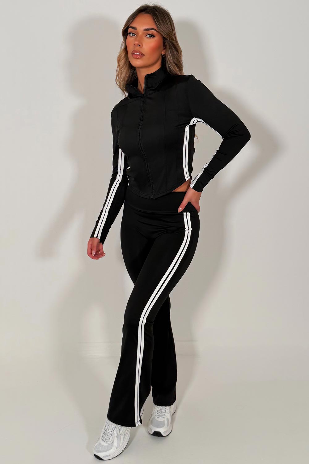 womens flare trouser and sports track jacket two piece matching set lululemon uk 