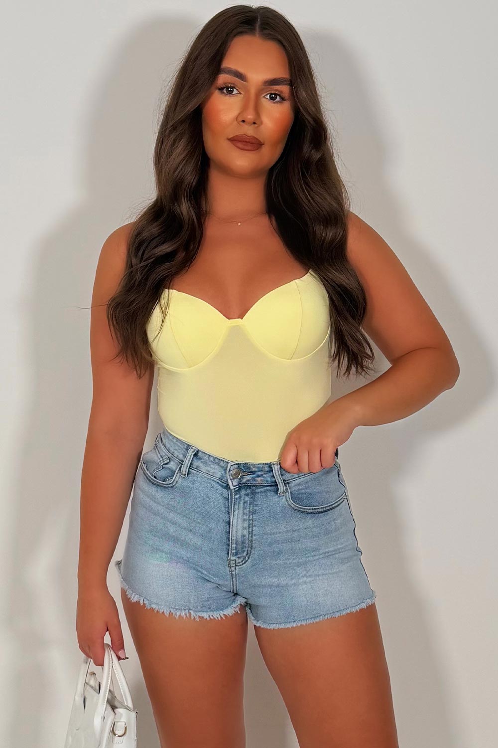 yellow cupped top going out festival rave outfit styledup uk