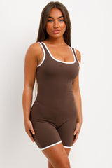 playsuit with white contrast trim styledup