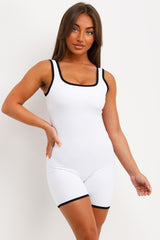 playsuit with white contrast trim styledup