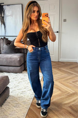 wide leg baggy jeans with studs womens denim 