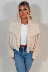 womens new season faux suede jacket styledup uk