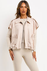 faux suede sleeveless jacket 