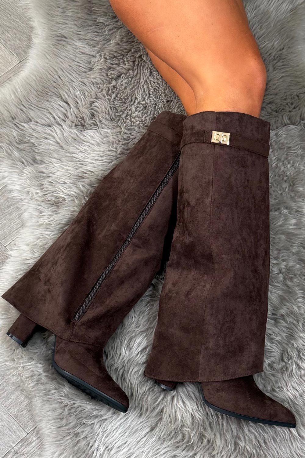 brown suede shark boots styledup uk