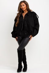 faux suede puffer bomber jacket zara womens uk 