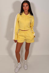 womens side stripe short tracksuit co ord set sale
