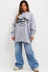 womens sweatshirt with brooklyn new york slogan