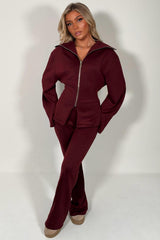 womens burgundy loungewear set styledup uk