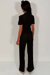 textured straight leg trousers and top two piece co ord set womens summer holiday travel outfit styledup zara womens uk