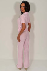 textured straight leg trousers and top two piece co ord set womens summer holiday travel outfit styledup zara womens uk