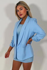 ruched sleeve blazer for womens going out occasion races ladies day outfit styledup 