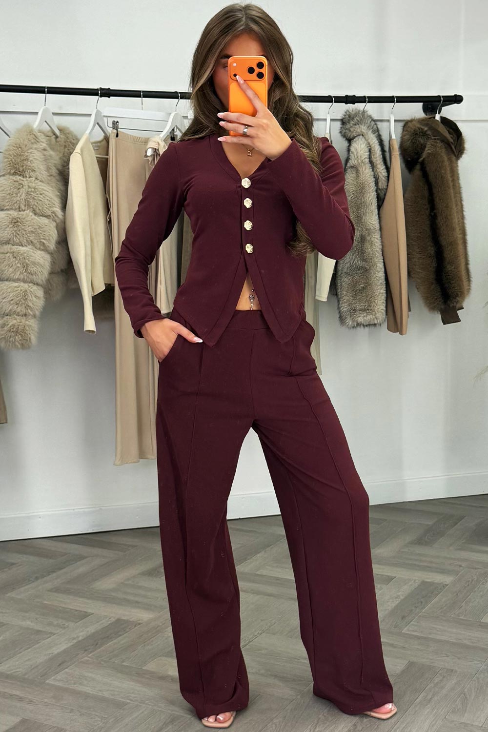 womens long sleeve top and wide leg trouser co ord two piece christmas party outfit set styledup 