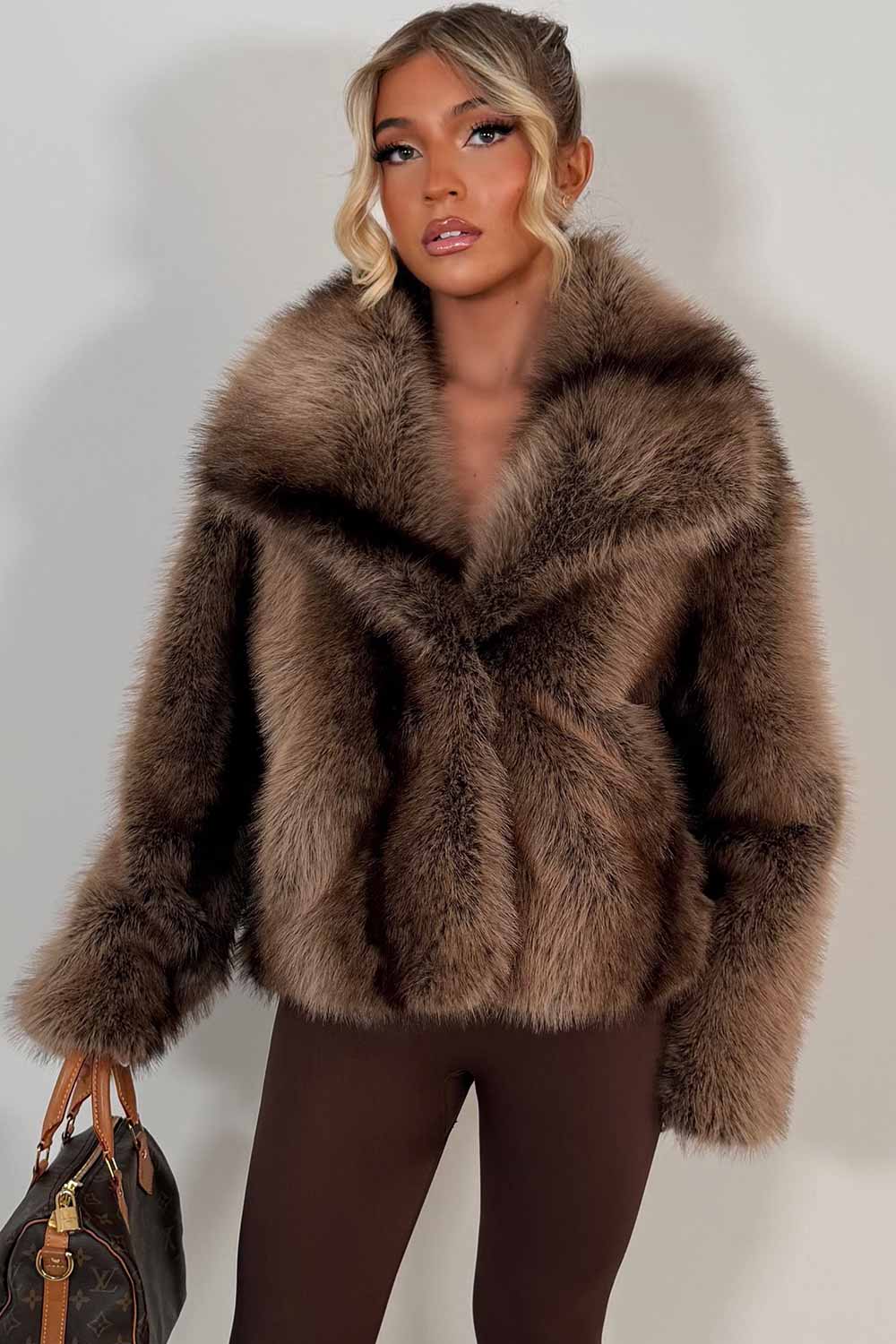 fur coat with collar styledup uk