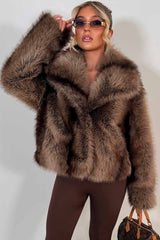 faux fur coat for womens with collar styledup