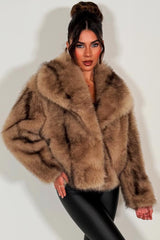 faux fur jacket for womens with collar styledup