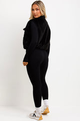 cropped teddy gilet womens