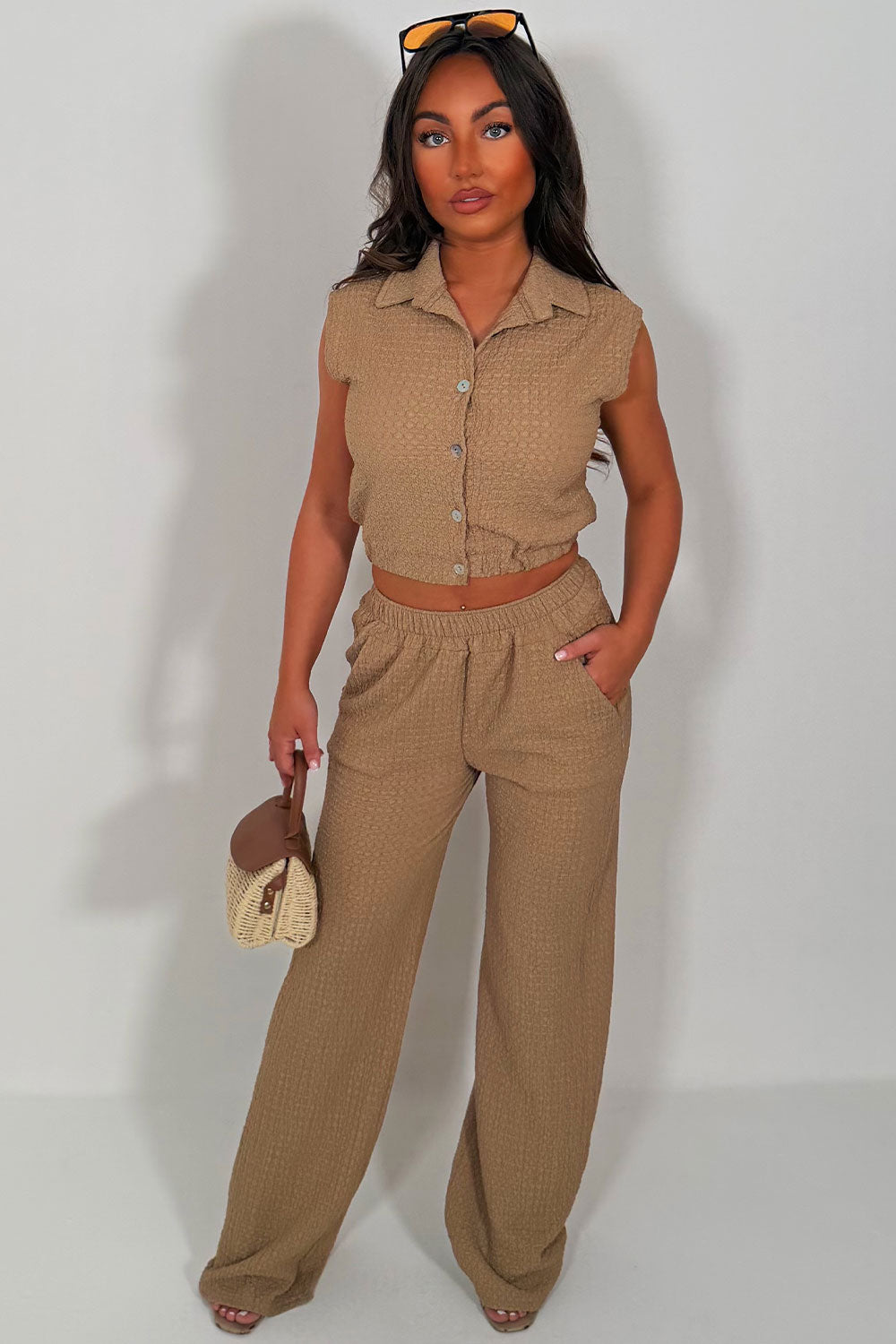 zara womens straight leg trousers and top two piece co ord set styledup zara uk