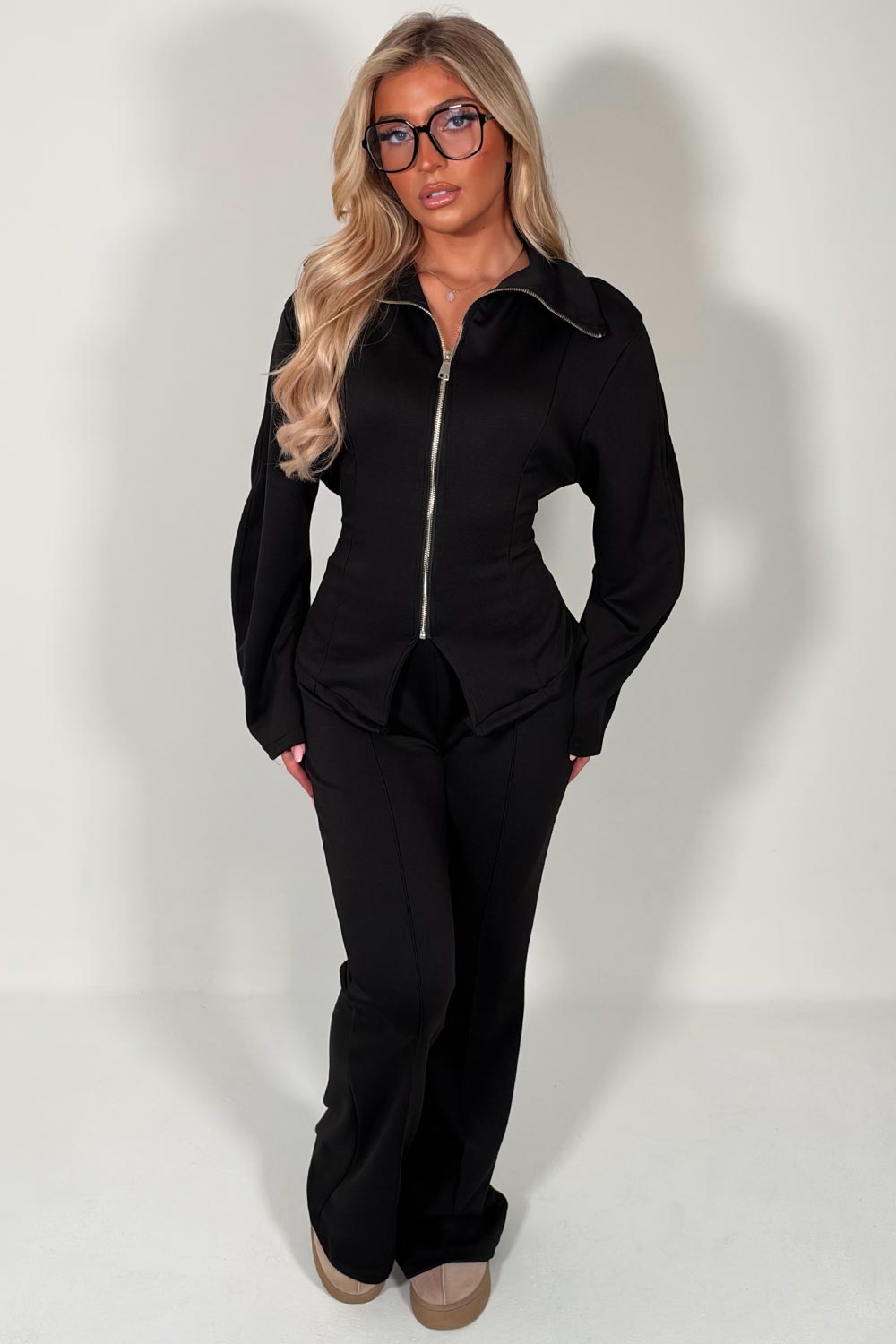 cinched waist tie back loungewear set styledup uk