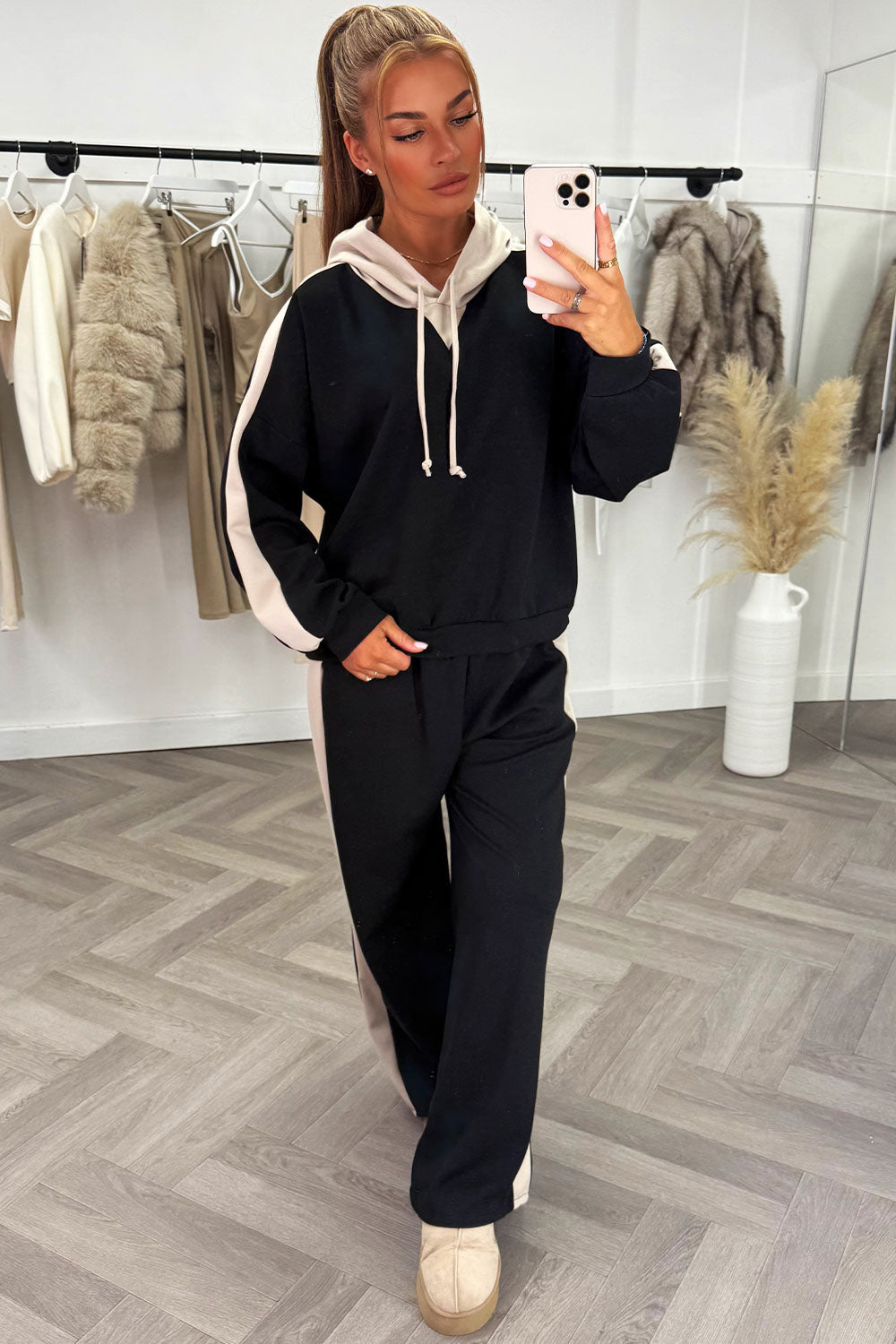 womens tracksuit with contrast detail loungewear co ord set styledup