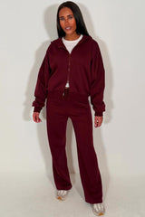 zara womens zip up hoodie and wide leg joggers tracksuit lounge set charcoal grey styledup 