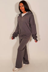zara double zip hoodie and jogger tracksuit womens lounge set styledup 