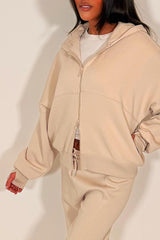 womens double zip drop shoulder oversized hoodie and wide leg joggers two piece tracksuit co ord set styledup casual lounge set zara womens