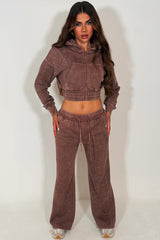 womens wide leg joggers and crop zip up hoodie tracksuit set styledup fashion 