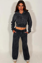 womens wide leg joggers and crop zip up hoodie tracksuit set styledup fashion 