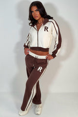 womens zara loungewear set brown