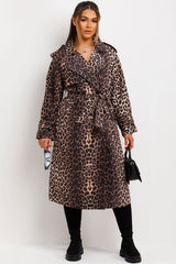 womens leopard print coat longline