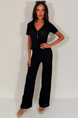 womens straight leg trousers and short sleeve top two piece matching outfit set styledup zara uk