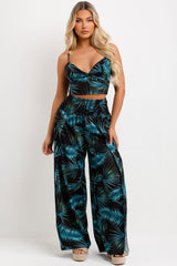 floral wide leg trouser and top co ord set