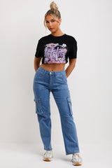 womens low rise cargo jeans with pockets