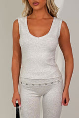 womens capri trousers and top co ord set with foldover eyelet detail summer holiday festival outfit styledup edikted uk