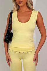 womens capri trousers and top co ord set with foldover eyelet detail summer holiday festival outfit styledup edikted uk