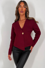 gold button knitted jumper with long sleeves womens christmas party outfit 