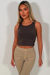 double layered sleeveless crop top for summer festival everyday use styledup uk 