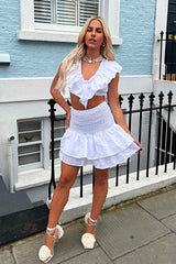 rara frilly ruffle skirt and crop top co ord set uk