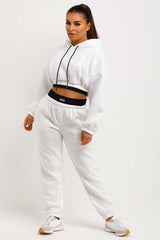 womens crop tracksuit white 
