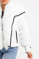 white faux fur coat womens winter fur coat