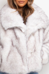 womens zara faux fur jacket with collars white styledup fashion