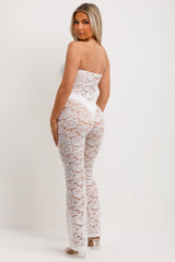 lace jumpsuit with skinny flared legs