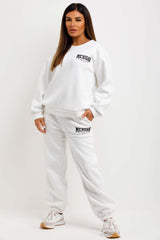 womens michigan slogan sweatshirt and joggers co ord set