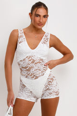 white lace playsuit romper going out summer occasion festival outfit