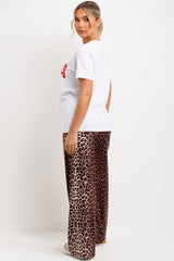 womens leopard print oversized t shirt with cherry graphics styledup fashion