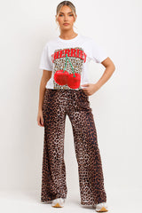 womens black oversized t shirt with cherries print